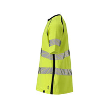 T-shirt, nowoczesny krój T-shirt Multisafe, odblaskowy żółty/czarno-niebieski