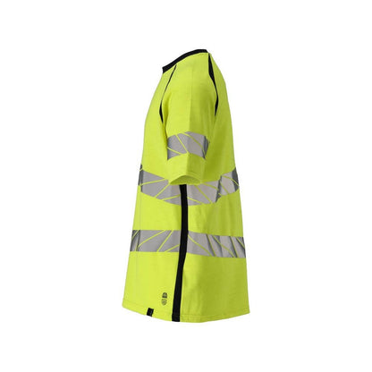 T-shirt, nowoczesny krój T-shirt Multisafe, odblaskowy żółty/czarno-niebieski