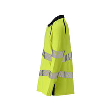 Koszulka polo, koszulka polo z długim rękawem Multisafe, odblaskowa żółto/czarno-niebieska
