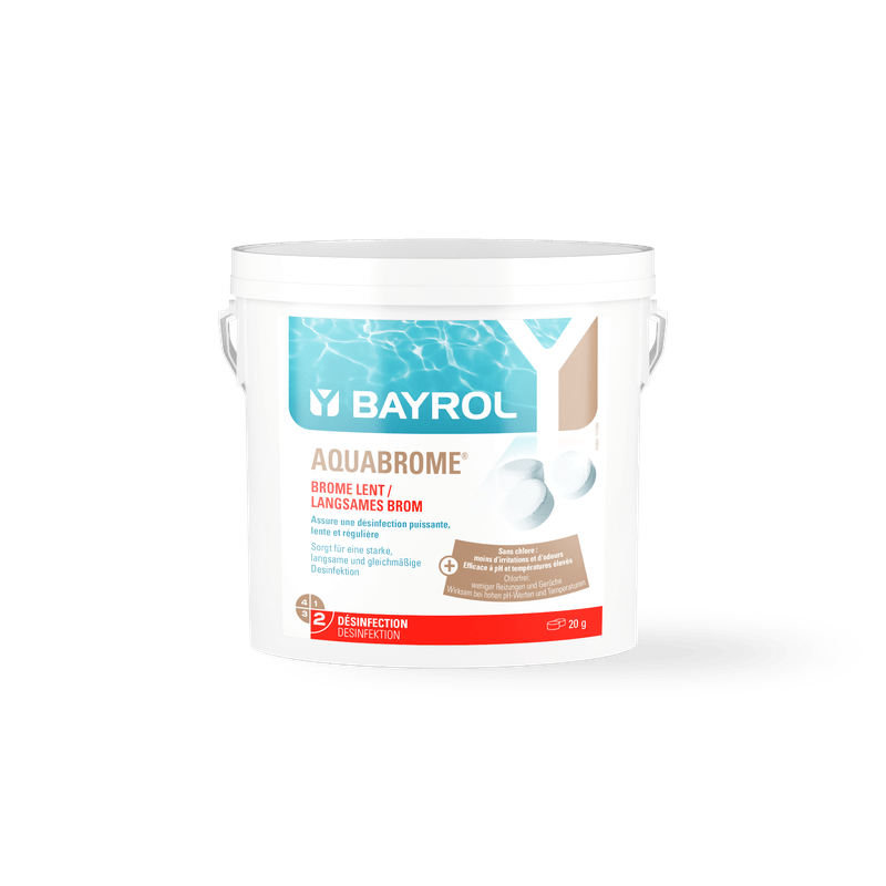 BAYROL Aquabrome® Tabletki bromowe 5 kg wiadro do długotrwałej dezynfekcji basenów | Wiadro (5 kg) 