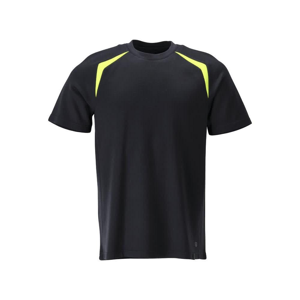 T-shirt, nowoczesny krój T-shirt Multisafe, czarno-niebieski/hi-vis-żółty