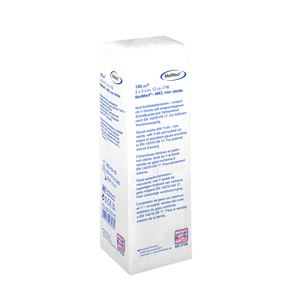 MaiMed-MKS-kompresy szczelinowe z gazy niesterylne, 100 szt./worek papierowy