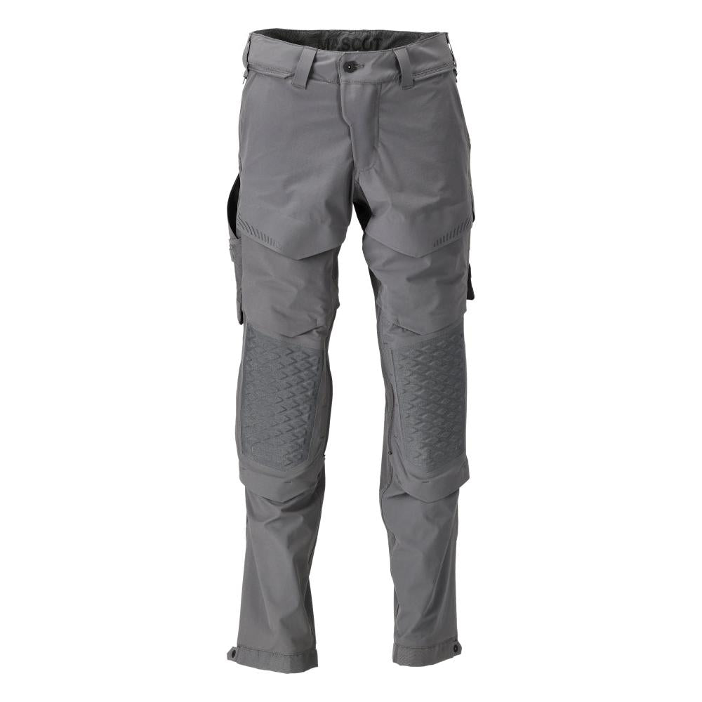 Spodnie, kieszenie na kolanach, stretch, jasne spodnie, kolor antracytowy