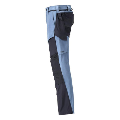 Spodnie z kieszeniami na kolanach, spodnie ULTIMATE STRETCH, kamień niebieski/czarno-niebieski