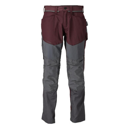 Spodnie z kieszeniami na kolanach, bordowy/antracytowy szary