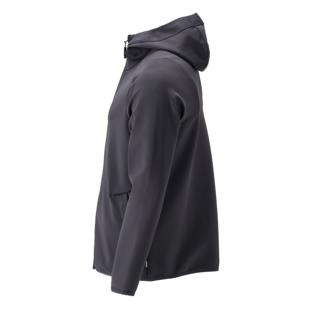 Bluza polarowa, kaptur, kurtka z mikropolaru zapinana na zamek, kolor czarno-niebieski