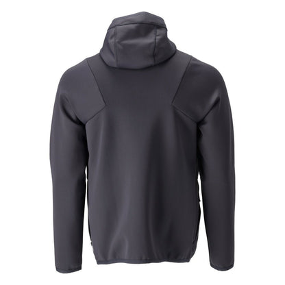 Bluza polarowa, kaptur, kurtka z mikropolaru zapinana na zamek, kolor czarno-niebieski