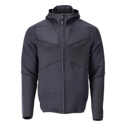Bluza polarowa, kaptur, kurtka z mikropolaru zapinana na zamek, kolor czarno-niebieski
