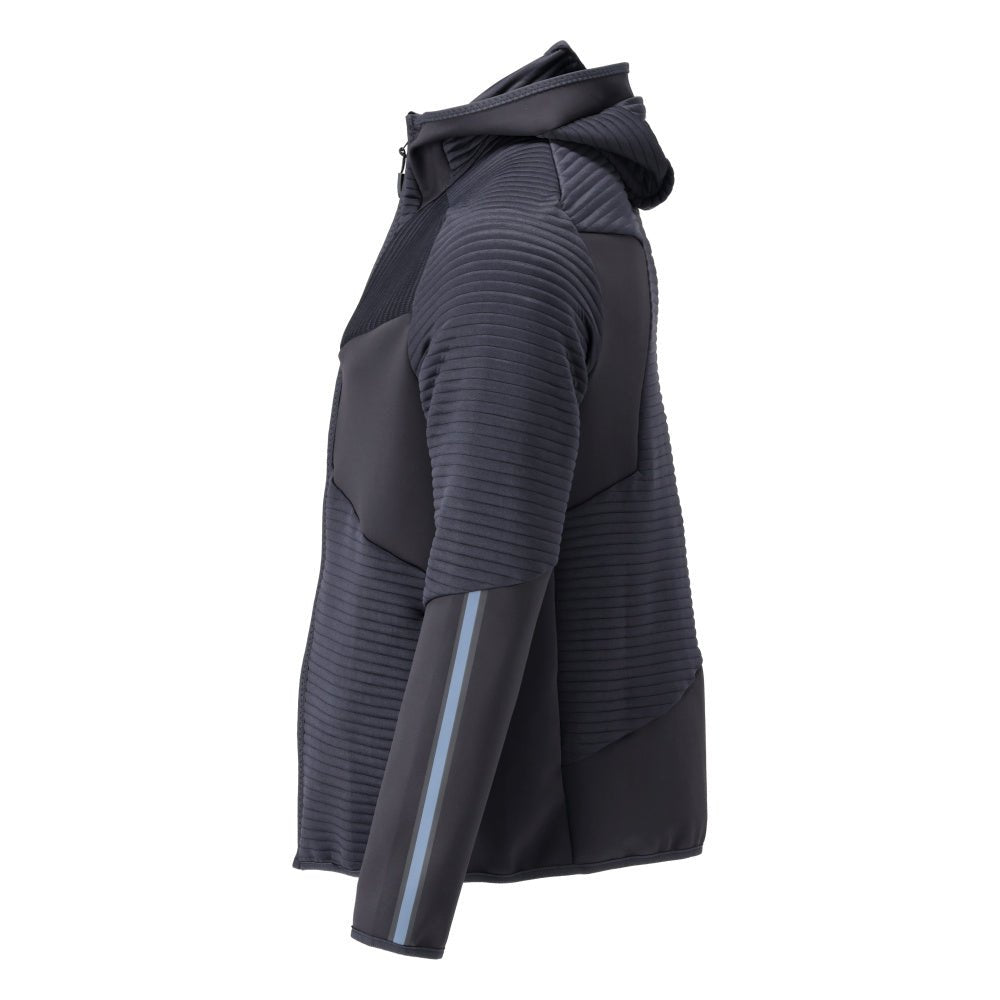 Bluza polarowa, kaptur, kurtka z mikropolaru zapinana na zamek, kolor czarno-niebieski