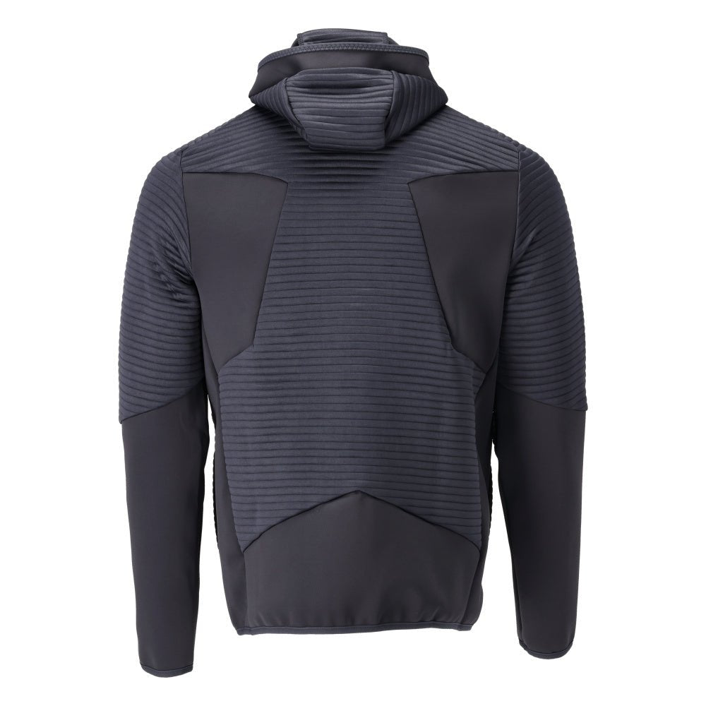 Bluza polarowa, kaptur, kurtka z mikropolaru zapinana na zamek, kolor czarno-niebieski