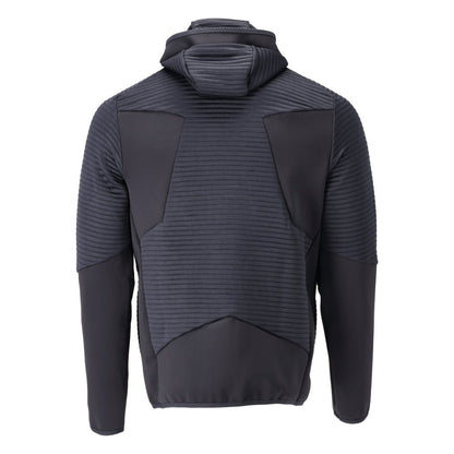 Bluza polarowa, kaptur, kurtka z mikropolaru zapinana na zamek, kolor czarno-niebieski