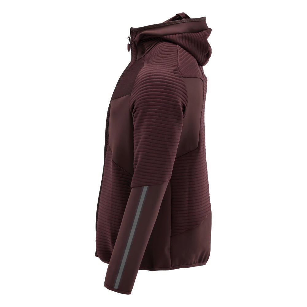 Bluza polarowa, kaptur, kurtka z mikropolaru zapinana na zamek, kolor bordowy