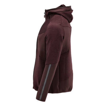 Bluza polarowa, kaptur, kurtka z mikropolaru zapinana na zamek, kolor bordowy