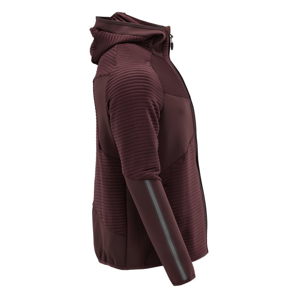 Bluza polarowa, kaptur, kurtka z mikropolaru zapinana na zamek, kolor bordowy