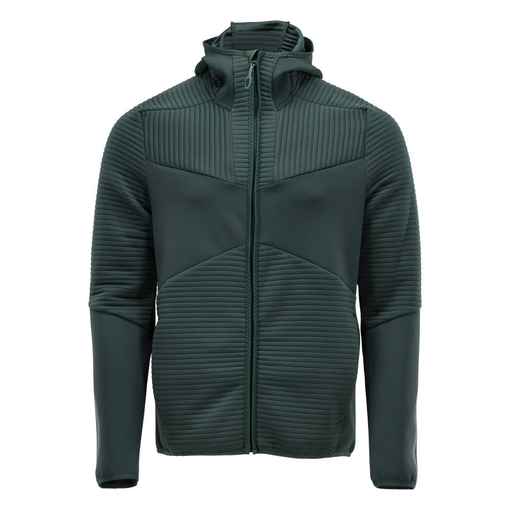 Bluza polarowa, kaptur, kurtka z mikropolaru zapinana na zamek, w kolorze leśnej zieleni
