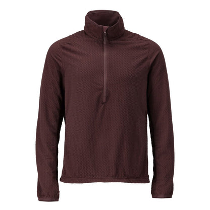 Sweter z mikropolaru w połączeniu z krótką kurtką z mikropolaru zapinaną na zamek