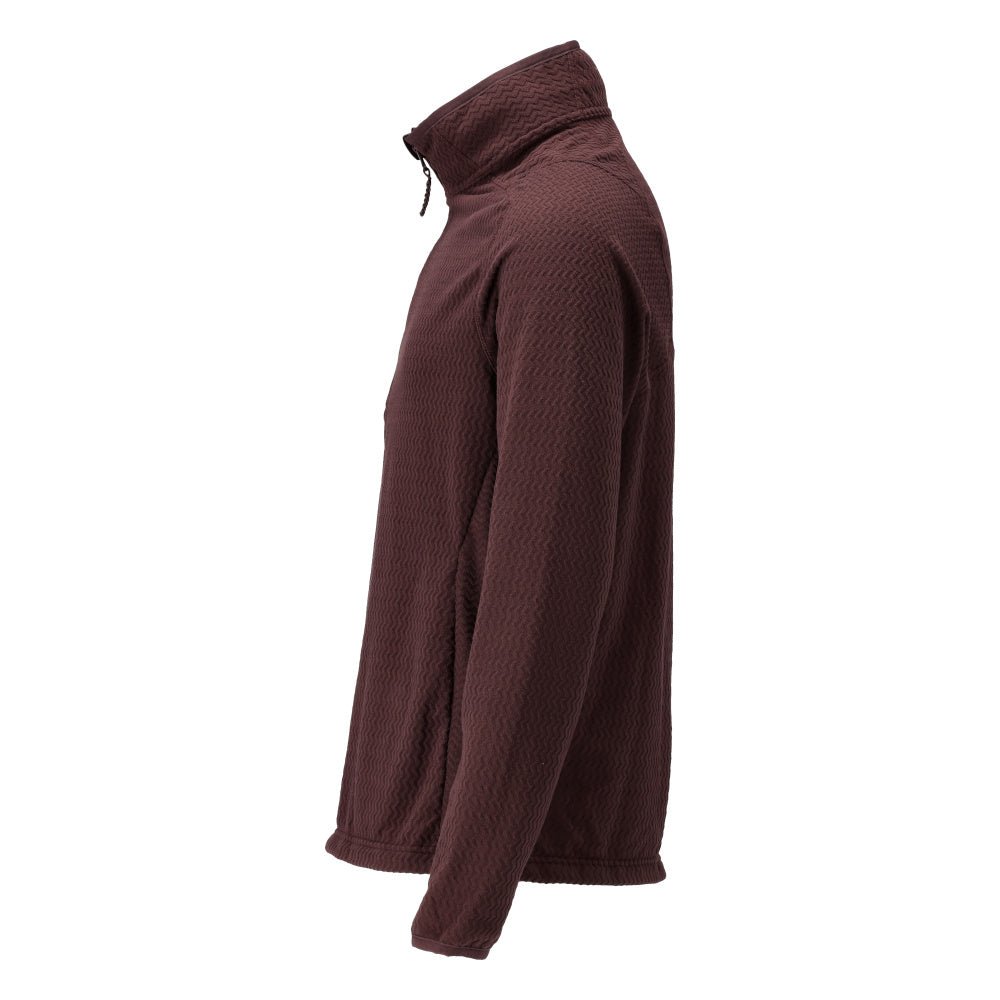 Sweter z mikropolaru w połączeniu z krótką kurtką z mikropolaru zapinaną na zamek