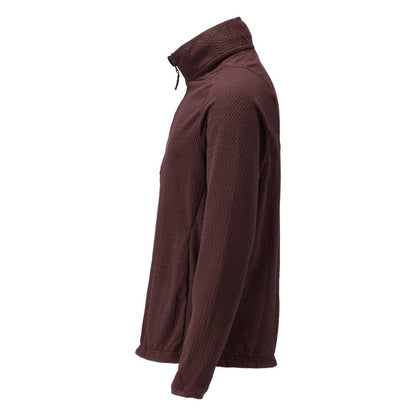 Sweter z mikropolaru w połączeniu z krótką kurtką z mikropolaru zapinaną na zamek