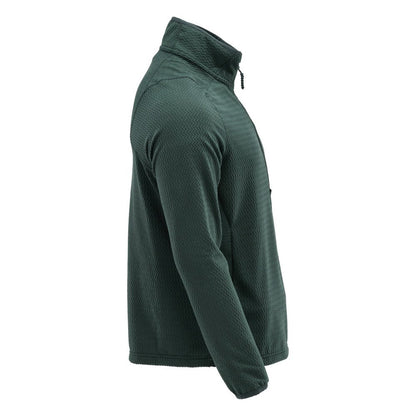 Sweter z mikropolaru w połączeniu z krótką kurtką z mikropolaru zapinaną na zamek