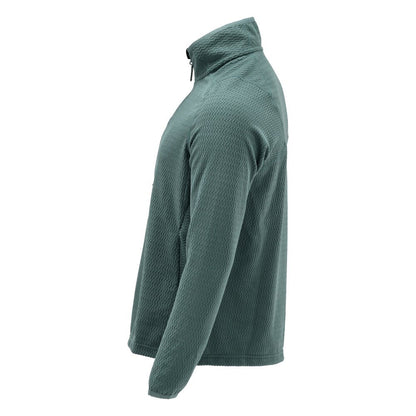 Sweter z mikropolaru w połączeniu z krótką kurtką z mikropolaru zapinaną na zamek