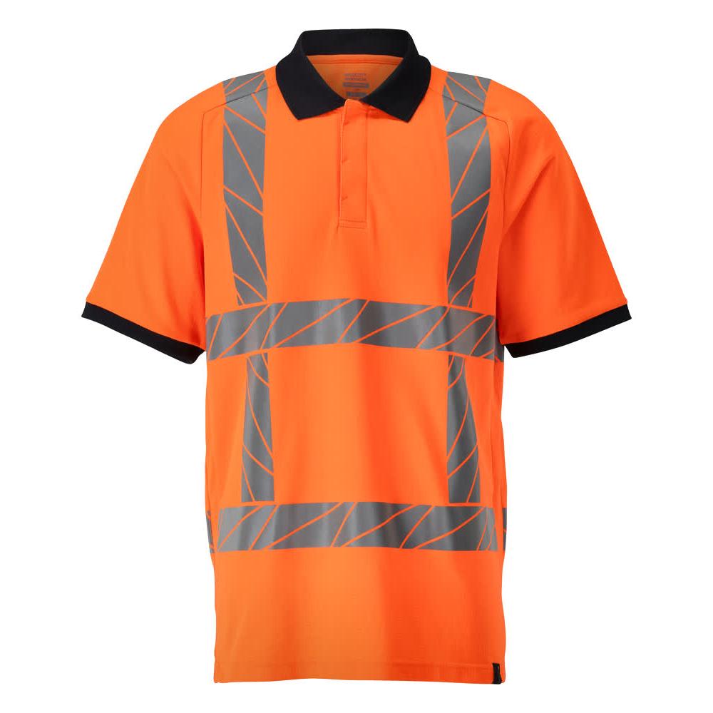Koszulka polo, koszulka polo o nowoczesnym kroju, kolor pomarańczowy odblaskowy