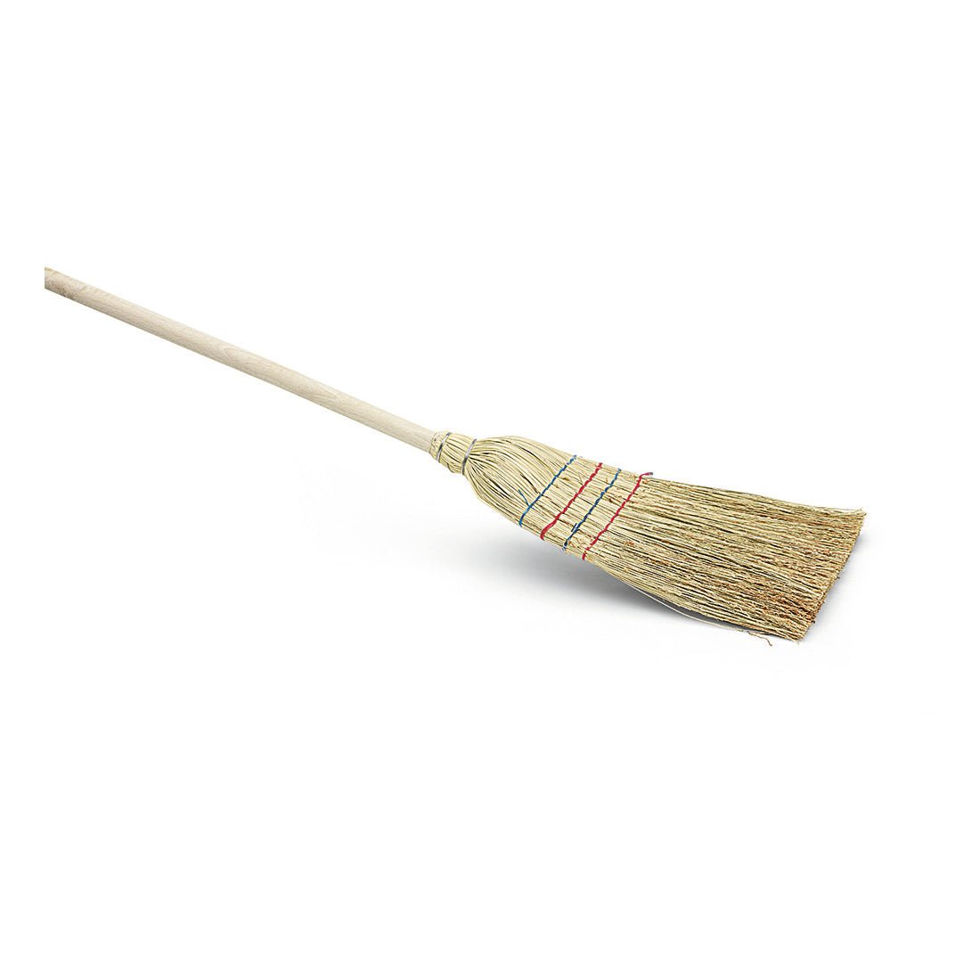Miotła ryżowa Nölle Profi Brush 130 cm, 4-szwowa od Nölle Profi Brush Bürsten- & Pinseltechnik e.K. posiada naturalne włosie i stabilny drewniany trzonek, idealna do efektywnego zamiatania, przedstawiona na białym tle.