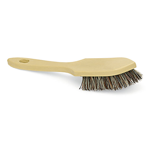 Die Nölle Profi Brush Stielbürste Union (28 cm) von Nölle Profi Brush Bürsten- & Pinseltechnik e.K. zeichnet sich durch besonders harte Borsten und mehrfarbige, nach unten abgewinkelte Borsten aus, die auf weißem Grund abgebildet sind.