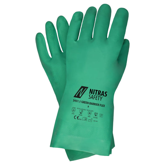 NITRAS GREEN BARRIER FLEX, rękawice chroniące przed chemikaliami, zielone