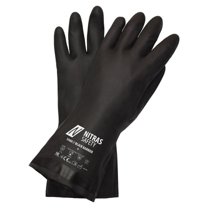 NITRAS BLACK BARRIER, rękawice chroniące przed chemikaliami, czarne