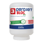 Biała kartuszka o wadze 4 kg z napisem "Dr. Schnell PEROJET BLOC 3 ECO środek czyszczący do zmywarek przemysłowych, ekologiczny" firmy DR.SCHNELL GmbH & Co. KGaA jest z przodu ozdobiona ekologicznymi certyfikatami.