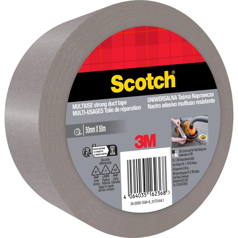 Taśma materiałowa 3M™, srebrna, 50mm x 50m, 1 rolka/opakowanie | Opakowanie (1 rolka)