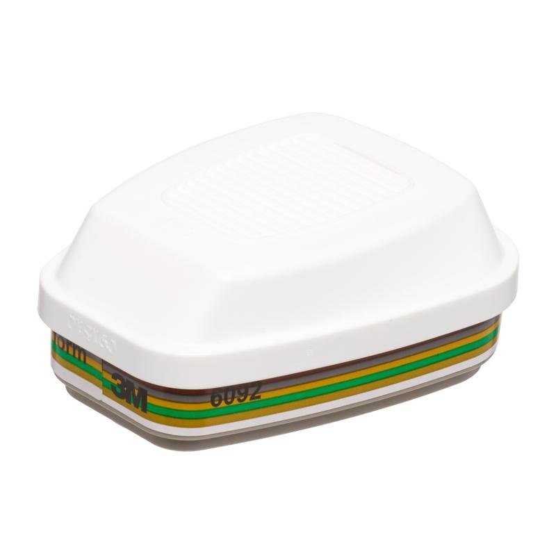 Kompakte Kunststoffbox mit weißem Deckel und farbigen Streifen am Rand, geschlossen auf hellem Hintergrund dargestellt.