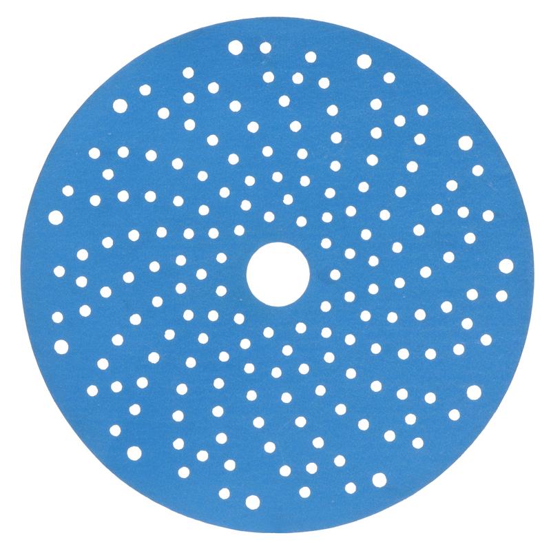 Niebieska tarcza szlifierska 3M™ Hookit™, wielootworowa 325U, niebieska, 150 mm, wielootworowa, 500, 51382 | Opakowanie (1 szt.)