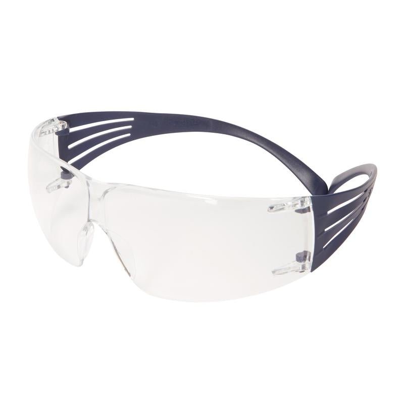 Okulary ochronne 3M™ SecureFit™ 200, niebieskie zauszniki, powłoka zapobiegająca parowaniu i zarysowaniu Scotchgard™ (K&N), przezroczyste soczewki, SF201SGAF-BLU-EU | Opakowanie (1 szt.)