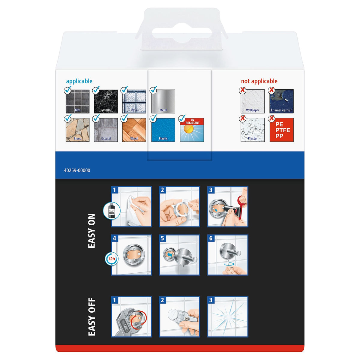 tesa Klaam Toilettenpapierhalter mit Deckel, verchromt, inkl. Klebelösung