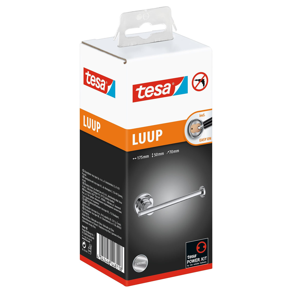 tesa Luup Ersatzrollenhalter, verchromt, inkl. Klebelösung