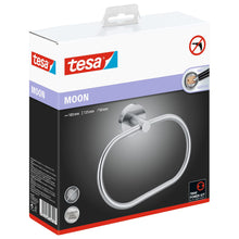 tesa MOON Handtuchring zum Kleben, Edelstahloptik, rostfrei