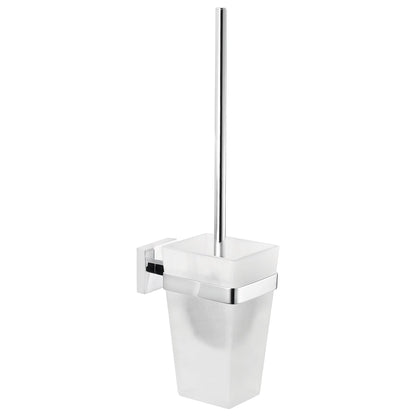 tesa DELUXXE Toilettenbürsten-Set, Metall, verchromt, inkl. Klebelösung