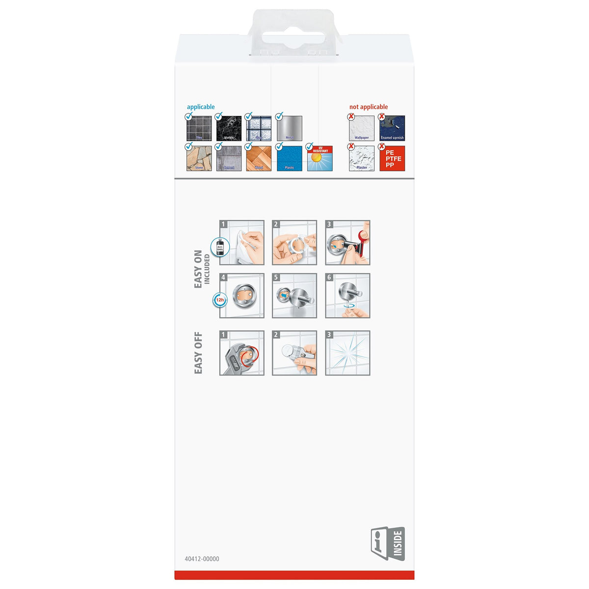 tesa DELUXXE Duschkorb, exquisites Design, inkl. Klebelösung