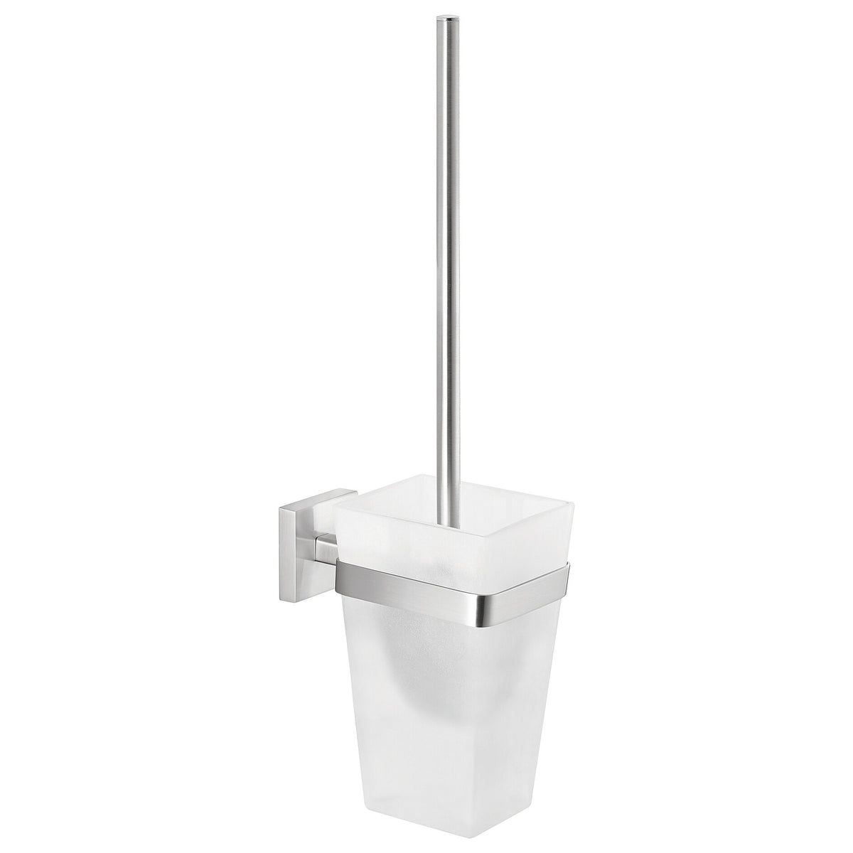 tesa EXXCLUSIV Toilettenbürstenhalter ohne Bohren, Edelstahloptik