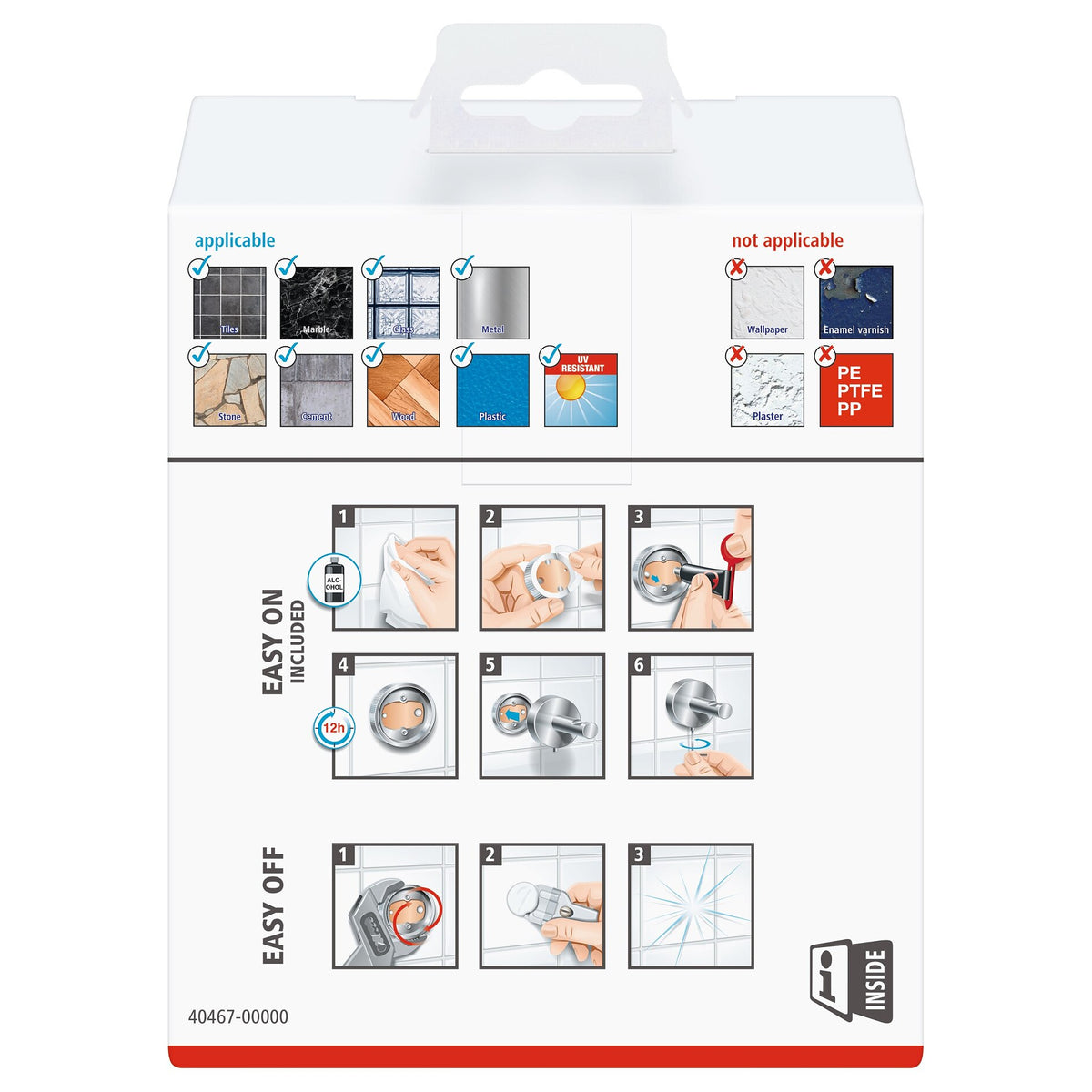 tesa Exxcellent Toilettenpapierhalter mit Deckel, Metall, verchromt, inkl. Klebelösung