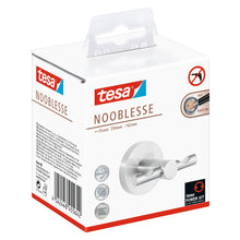 tesa Nooblesse Klebehaken doppelt, Edelstahloptik, inkl. Klebelösung