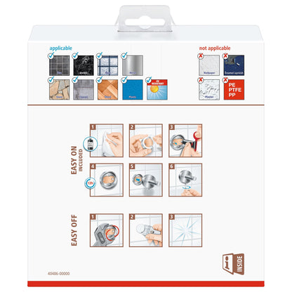 tesa Nooblesse Handtuchring, Edelstahloptik, inkl. Klebelösung