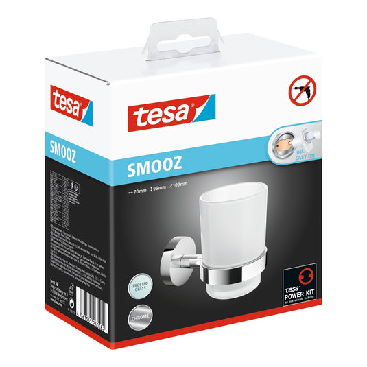 Uchwyt do kubków tesa SMOOZ, samoprzylepny, z chromowanego metalu