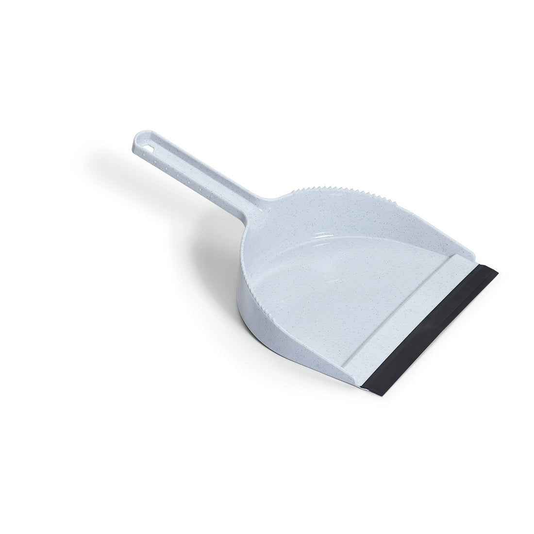 Jasnoszara szufelka Nölle Profi Brush z tworzywa sztucznego (35 x 22 cm, stabilna, 1 sztuka) od Nölle Profi Brush Bürsten- & Pinseltechnik e.K. posiada uchwyt, ząbkowaną krawędź oraz czarny gumowy pasek na przedniej krawędzi.