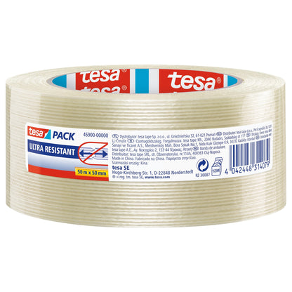 tesapack Ultra Resistant Filamentband, weiß 50 m x 50 mm