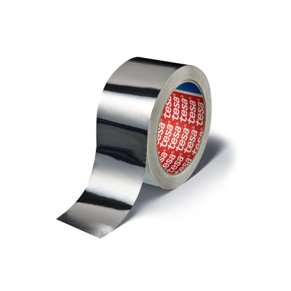 tesa 50565 Aluminium Aluminiumklebeband mit Liner, silber 50 m x 50 mm