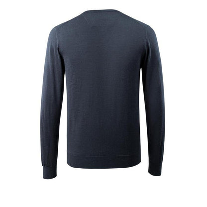Sweter z dzianiny z dekoltem w kształcie litery V, sweter z dzianiny z wełny merynosów