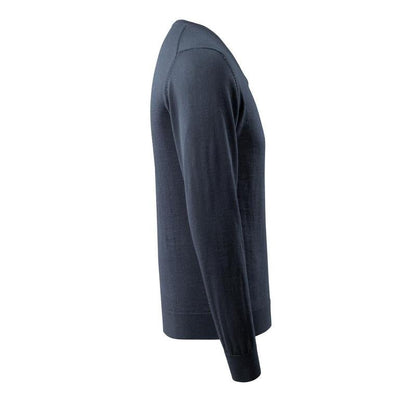 Sweter z dzianiny z dekoltem w kształcie litery V, sweter z dzianiny z wełny merynosów