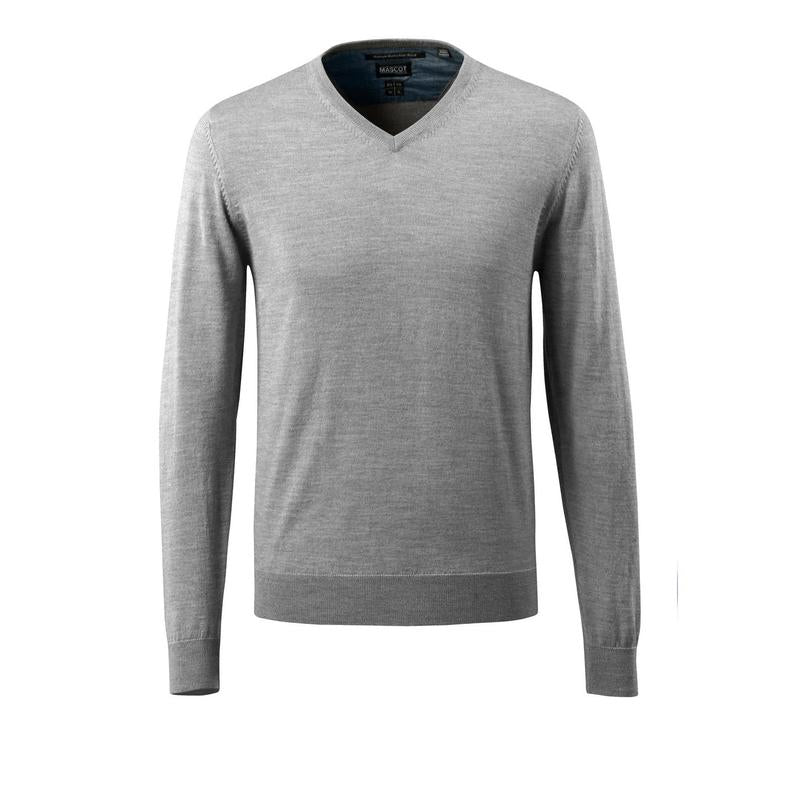 Sweter z dzianiny z dekoltem w kształcie litery V, sweter z dzianiny z wełny merynosów